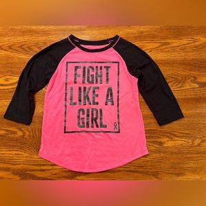 Girls Youth Xersion Baseball Shirt Size small S 7/8 Breast Cancer Awareness Pink